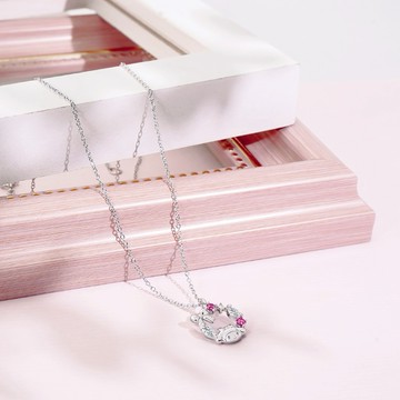 【STORY故事銀飾】Sanrio學院Mix系列-MyMelody美樂蒂晶鑽純銀項鍊