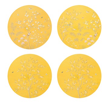 Addison Ross Chinoiserie Lacquer Round 15 Placemats, Set of 4