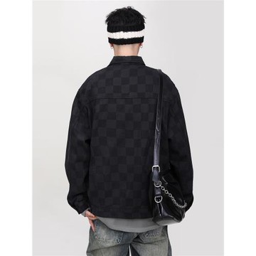 黑色牛仔外套男士春秋季新款日系潮牌高級感外衣寬松百搭痞帥夾克