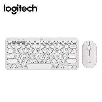 【Logitech 羅技】Pebble 2 Combo 無線藍牙鍵盤滑鼠組 珍珠白