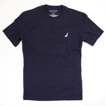美國百分百【全新真品】Nautica T恤 帆船牌 T-SHIRT 上衣 休閒 短袖 圖案 運動 男 藍 S號 E123
