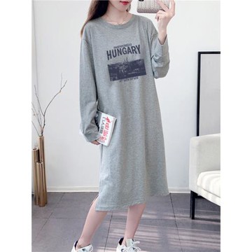 長袖純棉睡裙女秋冬長款全棉學生睡衣裙子可外穿家居服薄款連衣裙