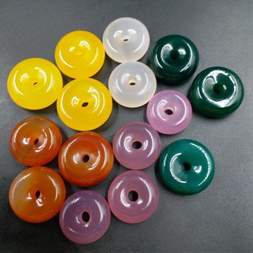 高檔精美天然玉石a貨冰種粉玉髓平安扣掛件綠玉髓吊墜玉墜平安扣