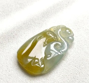 冰種飄黃翡翡翠如意 | 天然緬甸玉翡翠A貨 | 送禮