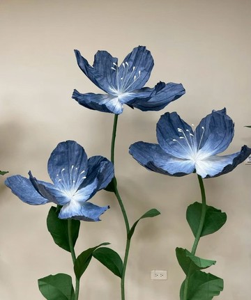 日本和紙巨型花-水染漸層企業藍立地款