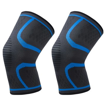 OMC 彈力護膝 成人運動專用型 尼龍高彈力乳膠絲材質  M  藍色  1雙