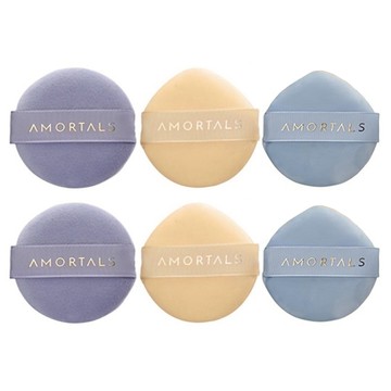 AMORTALS 爾木萄 星雲散粉撲組 (小 55x13mm) 圓形和水滴形 材質：珍珠絨  2組