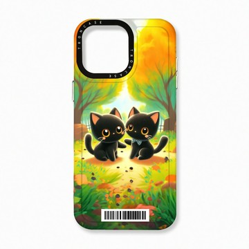 iPhone 16 Pro Max 殼 TRON IPhone 16 Pro Max 櫻花公園黑色貓咪  載具 太空殼 透黑款 手機殼