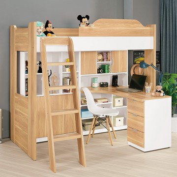 卡爾5.1尺多功能挑高組合床組（左向）