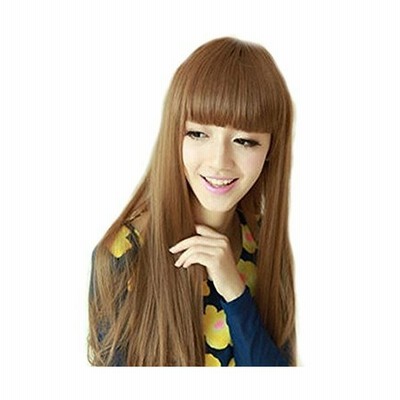 Cexin セシン レディース ファッション 小物 フルウィッグ ストレート ロング パッツン 小顔 減齢 ふんわり ウィッグ 耐熱 高温 通販 Lineポイント最大get Lineショッピング
