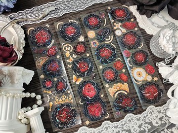 夜芍藥 PET 紙膠帶 貝殼光