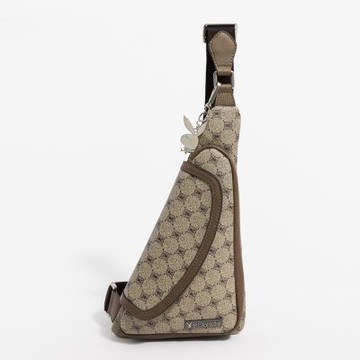 PLAYBOY - 單肩背包  Iconic Grid系列 - 咖色