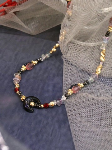 暗夜星月。MUCHAT手作14KGP螢石星月項鍊