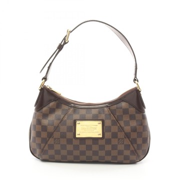LOUIS VUITTON LV 路易威登 棕色 棋盤格帆布 Thames PM 肩背包 N48180 【二手名牌BRAND OFF】