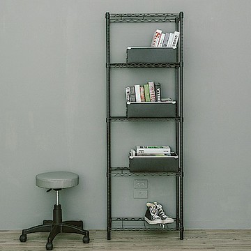 dayneeds 輕型 60x30x180cm五層鐵架(烤漆黑) 波浪架/收納架/置物架