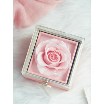 小熊蛋糕永生花一鍵自動翻轉戒指盒求婚表白婚禮七夕生日情人節