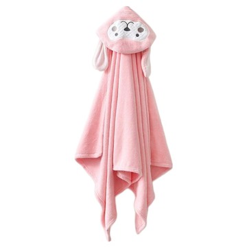 兒童動物造型斗篷浴巾  小猴 粉色  1件