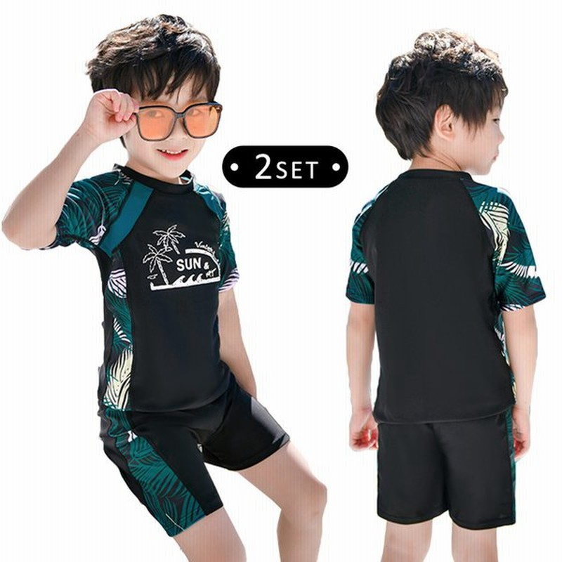 キッズ 水着 半袖 セパレート 男の子 トップス パンツ 2点セット おしゃれ かっこいい 黒 子供 通販 Lineポイント最大0 5 Get Lineショッピング