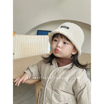ins兒童帽子秋冬季女童水桶帽男童漁夫帽寶寶盆帽保暖羊羔絨小孩