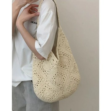 Bag House👜 文藝編織包包女式新款潮時尚森係草編包度假風大容量託特包