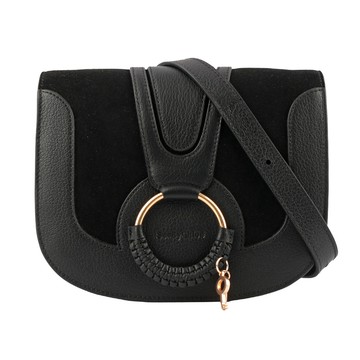 SEE BY CHLOE HANA bag 小型麂皮皮革斜背包/黑色