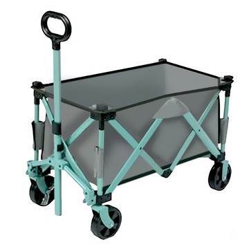 多用途戶外置物聚攏型手拉推車 鋼材質 PVC樹脂輪胎 展開尺寸40x73x80.5cm  灰色  1個