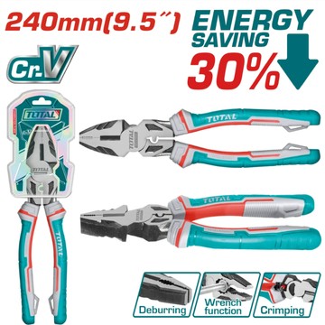 【美機油】TOTAL 工具 省力鋼絲鉗 9.5"  鋼絲鉗 鉗子 THT210906S