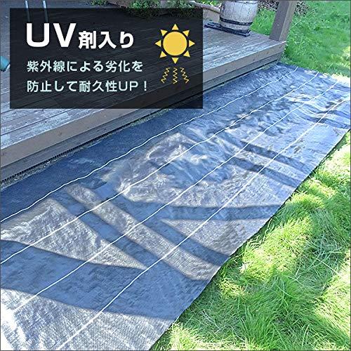 高密度135G 防草シート 1m×10m×2本セット ブラック (UV剤入り／厚手・高耐久4-6年)