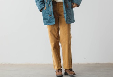 法式少女 基礎款雙色 高腰燈芯絨直筒褲