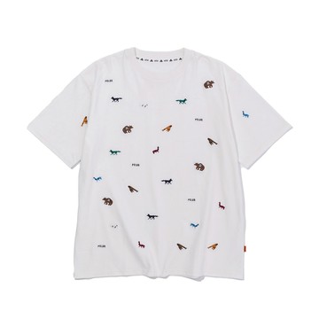 日本限定 POLER PRM WASH EMB TEE 日式電繡TEE / 動物白 - XL