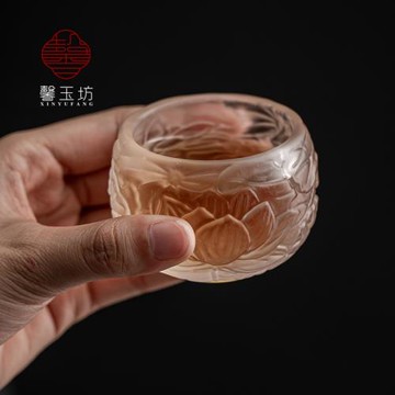 馨玉坊日式磨砂琉璃茶杯主人杯子功夫茶具品茗杯玻璃個人杯小茶杯