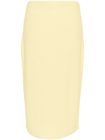 Fabiana Filippi - purl-knit midi skirt - women - Polyester/Linen/Flax/Cotton - 40 - Yellow