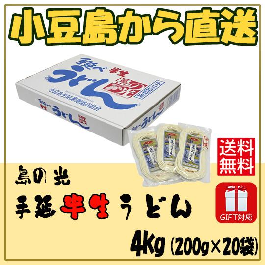 島の光 手延半生うどん 4kg (200g×20入) 化粧箱入