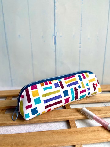 彩色方塊大開口筆袋 韓國棉 容量大 好收納 畢業 開學 生日 交換