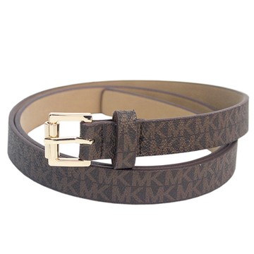 Michael Kors 經典MK 紋女版防刮細皮帶(咖)-XL