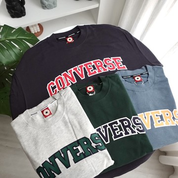 【KT USA】日本限定❗❗Converse經典大學T 貼布LOGO 大學T 衛衣 大學踢 情侶T