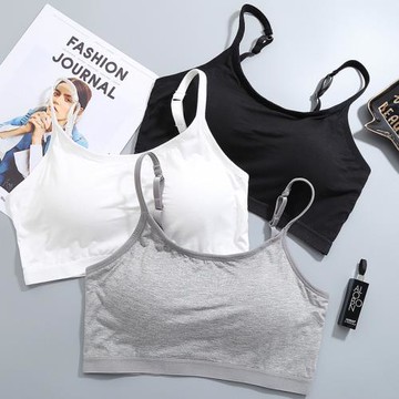 吊帶小背心學生打底防走光棉質無鋼圈裹胸內衣女抹胸式文胸帶胸墊