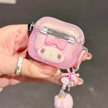 美樂蒂耳機殼🎀 日系軟萌立體蝴蝶結美樂蒂適用Airpods4蘋果耳機保護套可愛少女 蘋果耳機殼 耳機保護套 耳機套