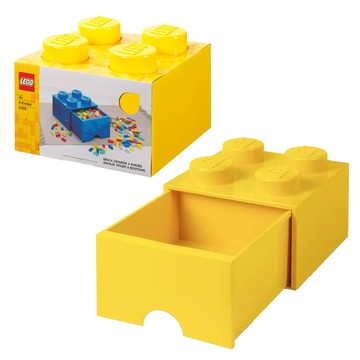 LEGO 樂高 4凸收納盒 可堆疊  黃色  1個