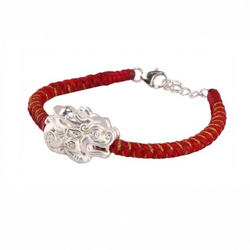 招財貔貅純銀手鍊 (招財/保平安/辟邪擋煞/防小人/招貴人)