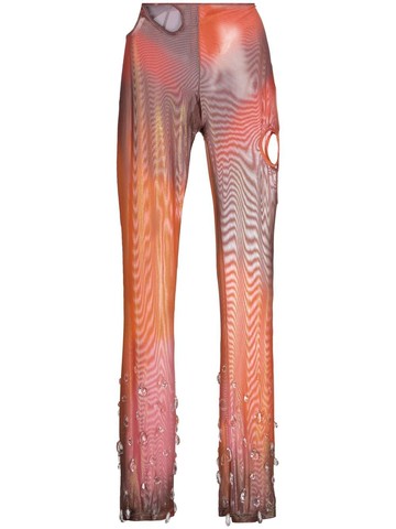 Gcds - Sita Drops flared trousers - women - Polyester - M - Orange