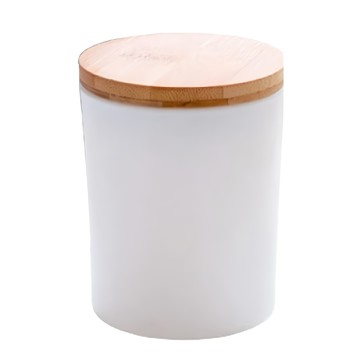 小麥購物 木蓋蠟燭玻璃杯 G262 純白色  3個