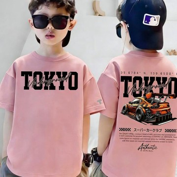 【在臺免運】TOKYO新款夏季中大童男童短袖T恤上衣賽車潮流爆款2026fsaw