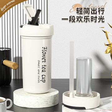 精選好物🌈茶水分離保溫杯女高顏值304不鏽鋼便攜帶茶倉咖啡杯車載保溫水杯