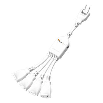 SUPERCELL 超電王 1對4 任意轉插座線 一體成型大面積夾持插座構造 過載自動斷電保護 耐高溫防火材質  32cm  1個