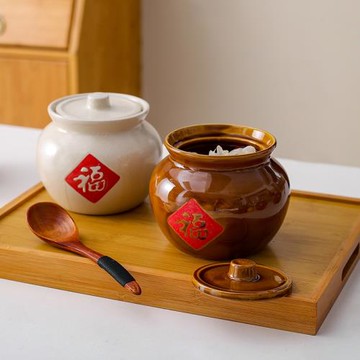 650ml燉盅陶瓷隔水燉家用帶蓋瓦罐煨湯燉罐復古餐廳酒店商用燕窩