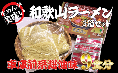 和歌山ラーメン 車庫前系湯浅醤油入 3食入×3箱セット    とんこつしょうゆ ラーメン とんこつ 醤油