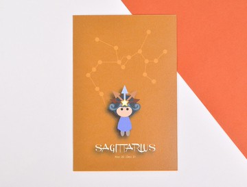 十二星座生日卡明信片 - 射手座