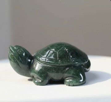 【吉祥‧長壽】花青翡翠烏龜擺飾 | 天然緬甸玉翡翠A貨 | 送禮