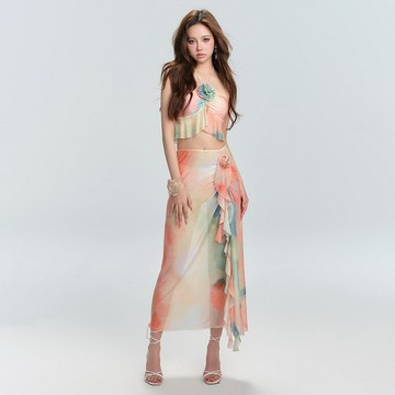 薇薇莉安復古渲染3件式胸墊無鋼圈度假泳衣